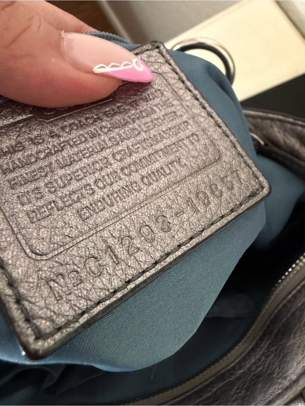Coach Poppy Quilted Metallic Leather Tote Bag - Picture 5 of 10